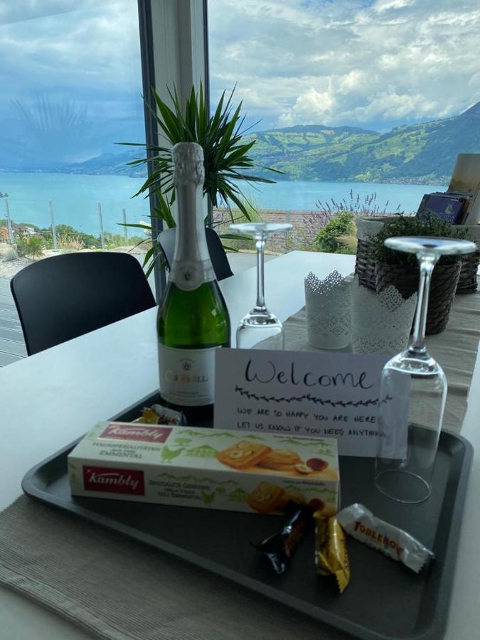 Moderne Unterkunft Mit Panoramablick Auf Thunersee Krattigen Exterior photo
