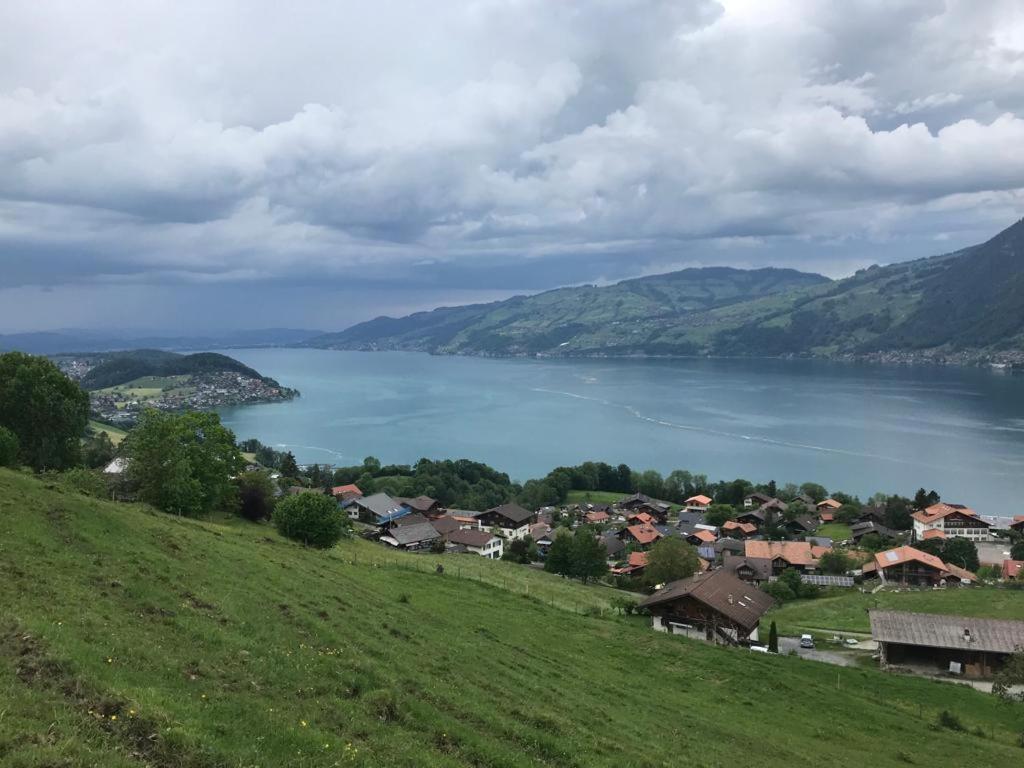 Moderne Unterkunft Mit Panoramablick Auf Thunersee Krattigen Exterior photo
